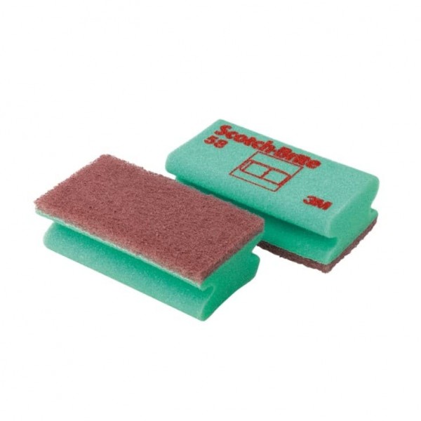 scotch-brite-delicate-surface-scouring-sponges-55-green 3M™ Scotch-Brite™ Delicate Surface Scouring Sponges 58, Green, 70 mm x 133 mm - Image 1